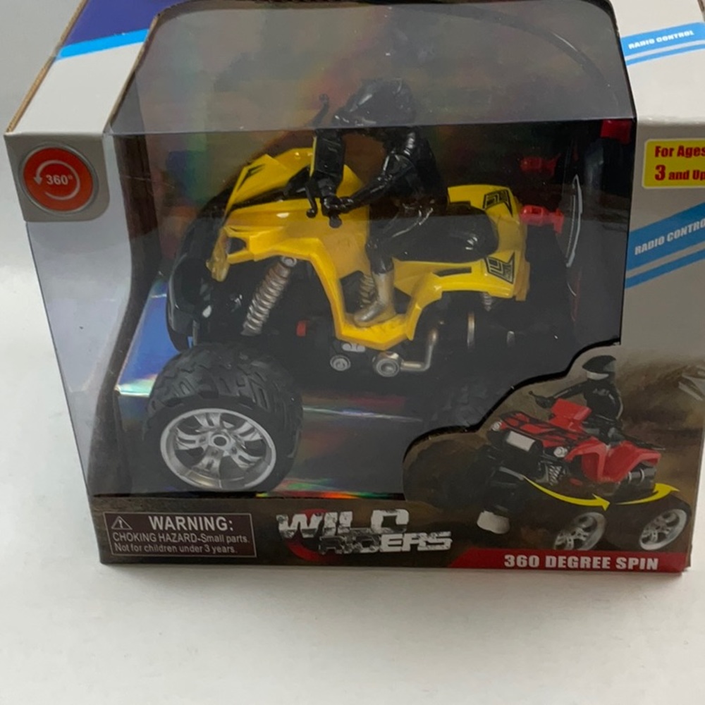 R/C Drift Atv with rider 360 Degree Spins, 1 Yellow Brand New Toy  Ages 3 Up